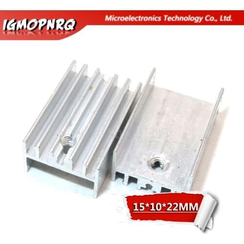 100pcs Aluminum Heatsink Radiator 15*10*22mm Transistor TO-220 hjxrhgal For Transistors TO220 white