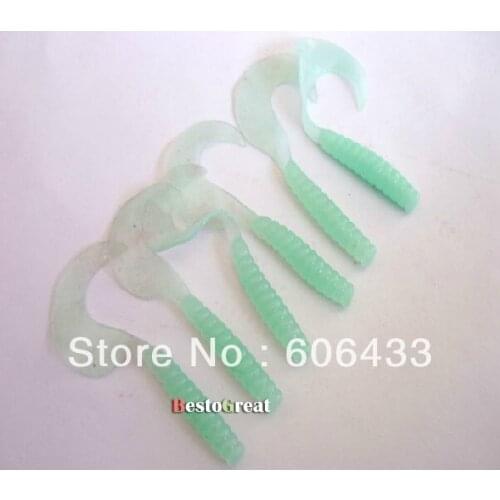 100PCS luminous Capuchin maggots Soft Lure Grub worm Silicone Fishing Bait 6cm/2.3g