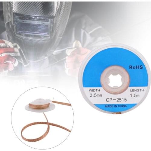 2.5mm/3.0mm Solder Remover Wire 1.5m High Temperature Resistant DIY Copper Wire Desoldering Braid Solder Remover forCraft Making