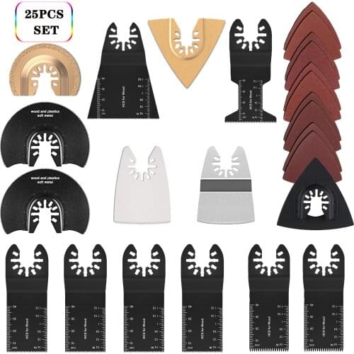 25Pieces of Magnum Multi-function Trimming Machine Saw Blade Kit, lid opening and quick assembly