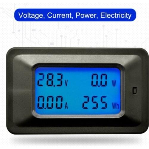 4 in 1 DC Voltage Current Power Energy Meter Detector Amperimetro Shunt 20A/50A/100A Digital DC 8-100V Voltmeter Ammeter LCD