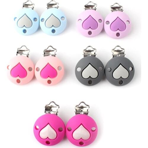 50pcs 45mm Baby Pacifier star round Clip Silicone teether rodent Holder Nipple Clasp Toy DIY Baby Teether teething Accessories
