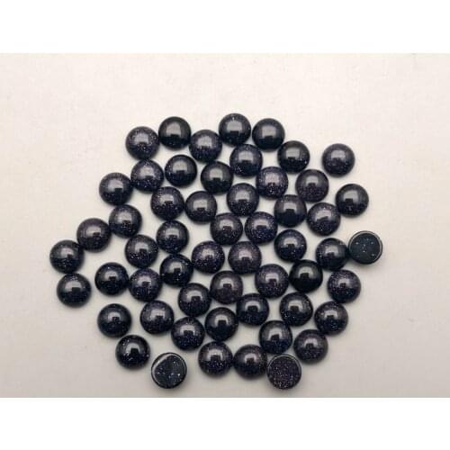 50pcs/batch Fashion High Quality Natural Stone Blue Sand Round CAB CABOCHON 6mm Beads for Making Jewelry Accessories