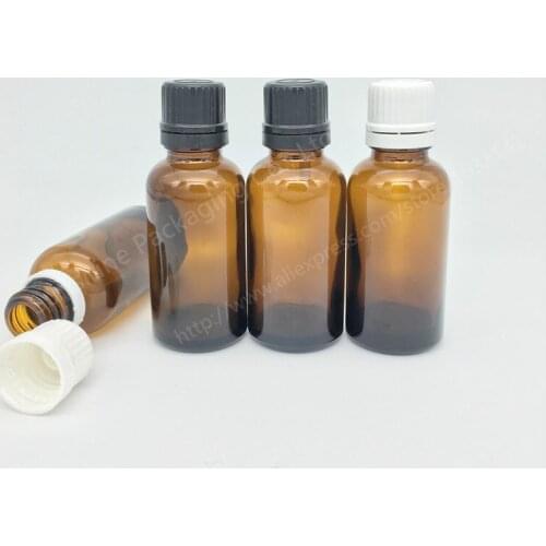 500pcs Lot 30ml 1 oz amber glass bottle with Acid & Alkali Resistant Phenolic Screw cap for Light Sensitive Material Storage