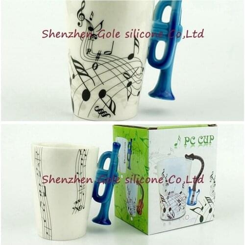 60pcs/lot Lovey Music Cup Mug Ceramic Milk Mug Staff Notes Piano Keyboard Ceramic Cup Porcelain Mug Coffee Cup Creative Gifts