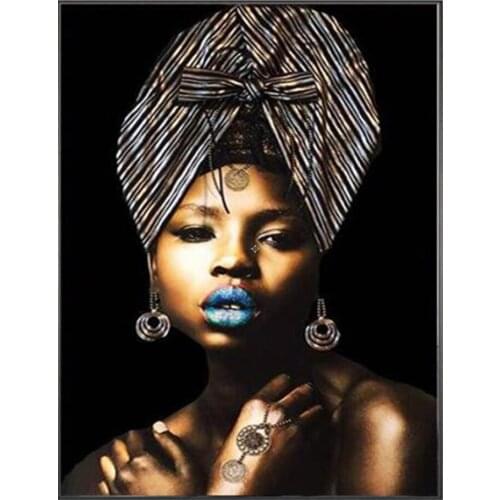 Full Drill Sexy Black Women Diamond embroidery Diamond Painting African Girl cross stitch diy Diamond mosaic handCrafts ,A2210