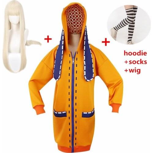 Anime Runa Yomotsuki Cosplay Costume School Girl JK Uniform Hoodie Kirari Jabami Yumeko Halloween Dress with wig