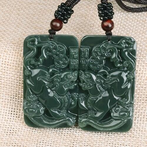 Free shipping xinjiang hetian jade pendant guangong Bodhisattva head pendant for security and peace pendant