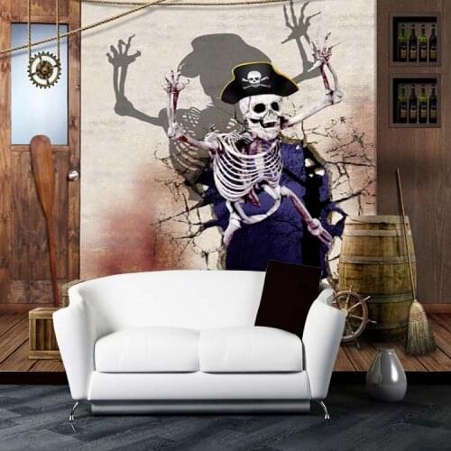 8D Large Papel Mural Skull Horror 3d Cartoon Wallpaper Mural 3D Photo Mural 3d Cartoon Wall Sticker for Child Room Wallcovering
