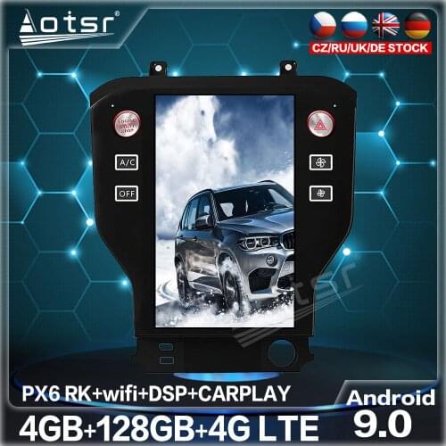 128GB Tesla Big Screen Multimedia For Ford Mustang Car GPS Navigaiton 2015 - 2019 Radio Tape Recorder DVD Video Player Stereo 2K