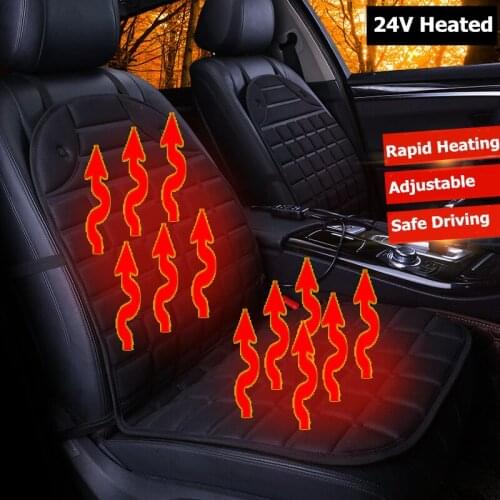 24V Heating Car Seat Covers Bench Seat Cushion Heater for Car Truck Seats Soft Cushion Covers with Temperature Controller