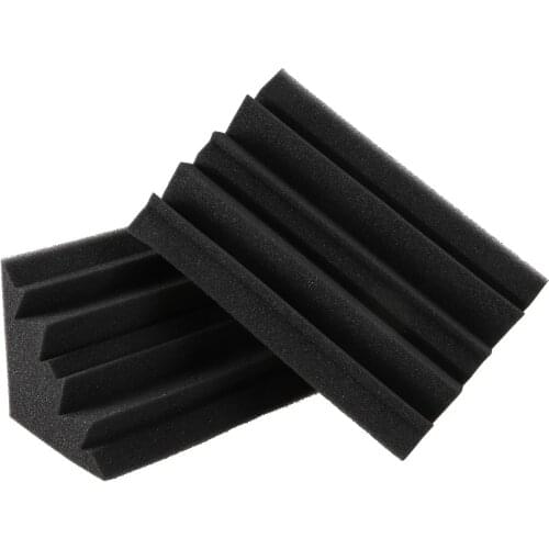 12 Pcs Black Bass Sponge For Corner Wall, Sound Absorbing Studio Sponge