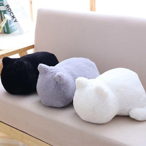 Cat Figurine Kawaii Plush Cat Cute Shadow Cat Dolls Kids Gift Doll Lovely Animal Toys 3 Colors Home Decoration Soft Pillows