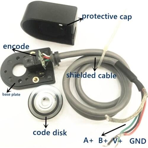 Photoelectric Encoder Spare Part AB phase Output 5V DIY Encoder Motor Shell 500ppr Encoding Disk Sensor 100-1000cpr