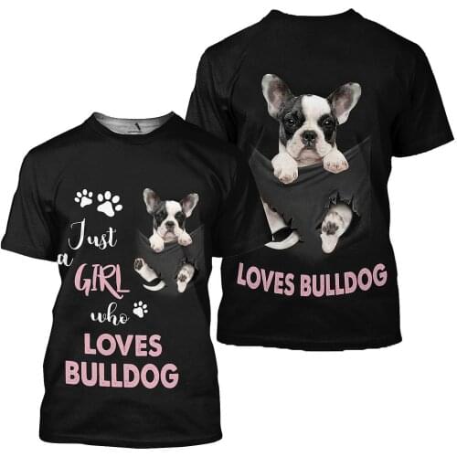 Cute French Bulldog 3D All Over Printed T-shirts Men/women New Design Animal Dog Black Streetwear Tshirt Oversized Girls Clothes