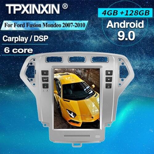 Tesla Style Android 9 128G Car GPS Navigation For Ford Fusion Mondeo 2007-2010 Multimedia Player Headunit Autoradio Audio Stereo
