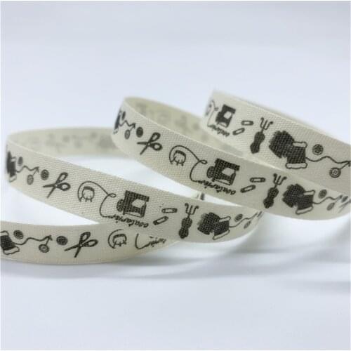 10mm 15mm 5yards Printed Handmade Sewing supplies Cotton Ribbon Cotton Lace For Christmas Decoration DIY Sewing Fabric