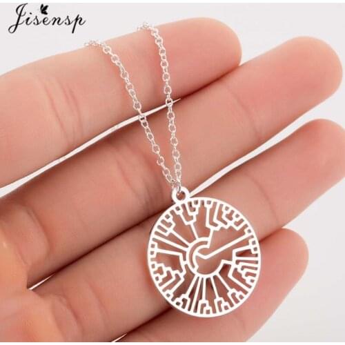 Jisensp Unique Necklace Tree of Life Science Pendant Necklace Vintage Hollow Plant Choker Necklace Jewelry Gifts bijoux