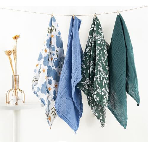 Kangobaby #My Soft Life# All Season 60x60 100% Cotton Baby Muslin Bib Fashion Infant Scarf Newborn Burp Cloth Set