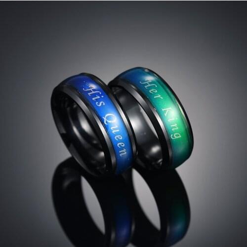 Stainless Ring Changing Color Mood Rings Feeling Emotion Temperature Ring Smart Jewelry Her King His Queen Anillos Mujer