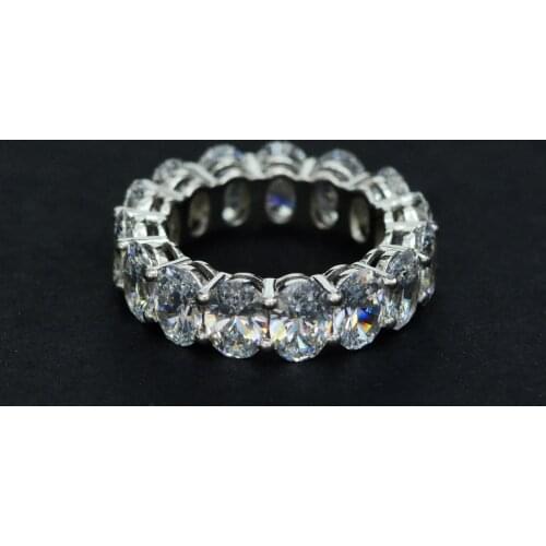 New Arrival 5x7MM Oval Cut Simulated Moissanite Diamond Wedding Engagement Ring Solid 925 Silver Fine Jewelry Rings for Lady