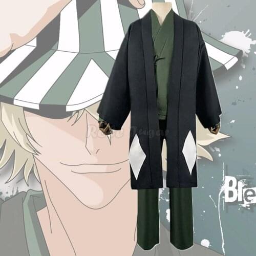 Anime Bleach Urahara Kisuke Gotei 13 Cosplay Costume Halloween Christmas Party Uniform + Hat Suit For Women Men C105M263