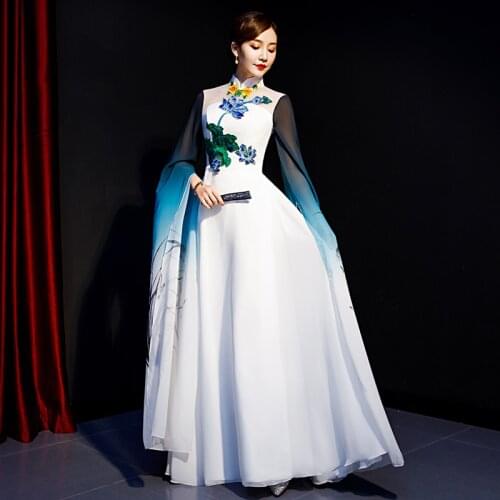 Chinese folk dance costumes classical fan stage wear national dance clothes ancient national dance of China costume FF2008