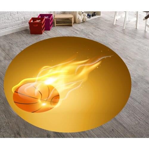 Basketball World Patterned Round Carpet, Non Slip Floor Carpet, Area Rug,Game Carpet
