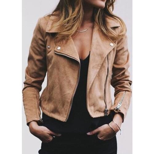 NEW Women Ladies Flannel Jacket Flight Long Sleeve Coats Zip Up Biker Motorcycle Tops Clothes Fashion Autumn Winter Clothes
