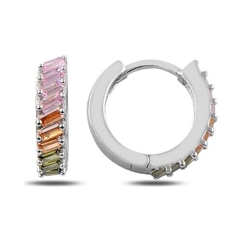 KUTAYDAN Zircon Cubic Zirconia J Earrings 925 Sterling Silver