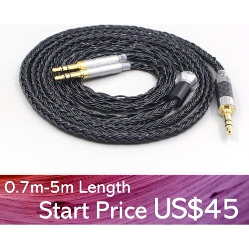 LN007425 16 Core 7N OCC Black Braided Earphone Cable For KENNERTON GJALLARHORN MAGNI M-12s JORD Headphone