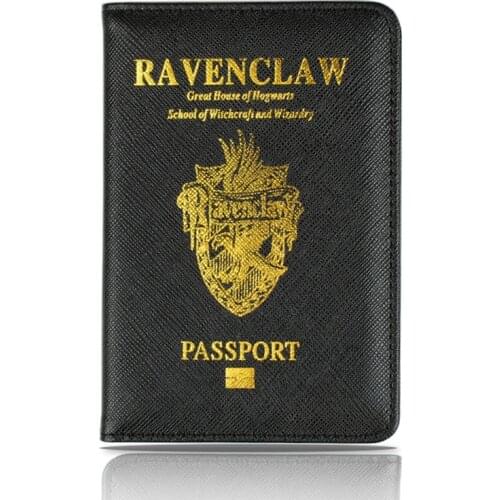 DIKEDAKU Ravenclaw Rfid Passport Cover Women Men Travel Passport Case Cards Holder Multifunctional Pu Leather Passport Organizer