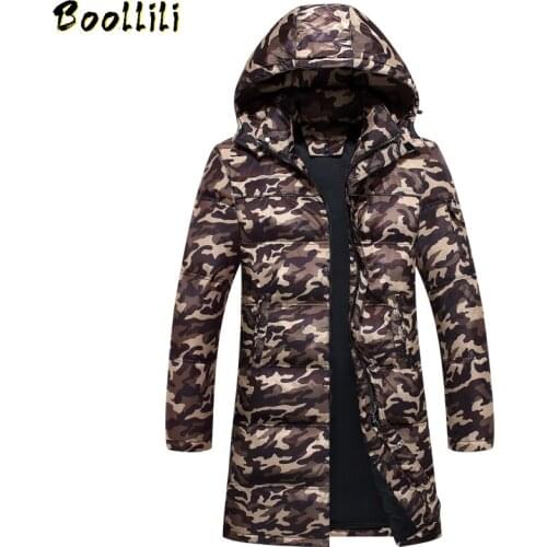 Boollili Winter Jacket Men Camouflage Mens Down Jacket Large Size Puffer Long Coat Mens Clothing Parka Casaco Masculino