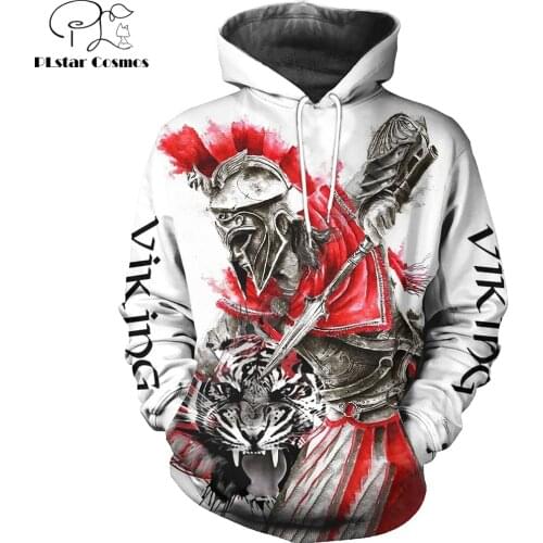 Viking Warrior And Tiger 3D All Over Printed Fashion Hoodies Men Sweatshirt Unisex Zip Pullover Casual Jacket Tracksuit DW0240