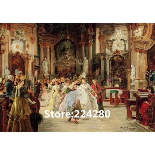 Needlework.For embroidery,DIY set 14CT Unprinted Art Cross stitch kits Palace dance people Cross-Stitching home decor crafts