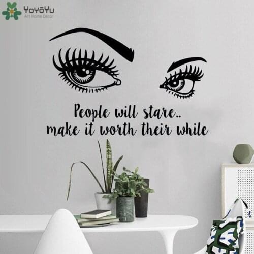 YOYOYU Wall Decal People Will Stare Make It Worth Their While Fashion Sticker Vinyl Wall Decal For Beauty Salon Girls Room QQ38