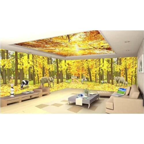 3D wallpaper Custom natural yellow Ginkgo landscape wall paper for wall 3D bedroom for living room background papel de parede