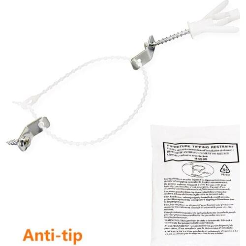 Nylon strap/belt with metal bracket plastic wall anchor and screws Easy To Use and Replace Furniture Anti Tip strap/belt pack