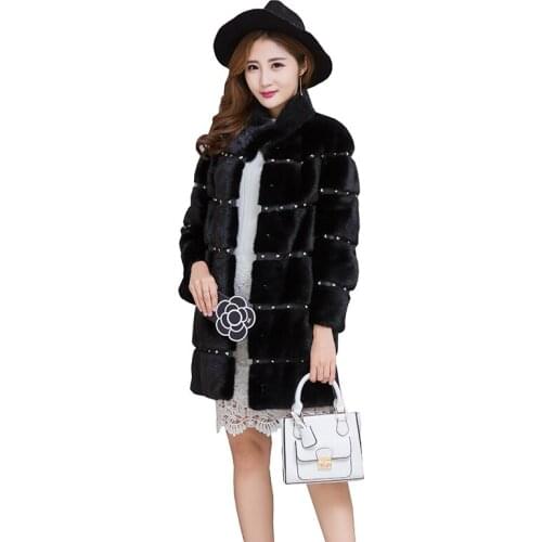 New natural Mink fur coat ladies Winter coat can adjust the length of the clothes can be customized large size 6XL7XL
