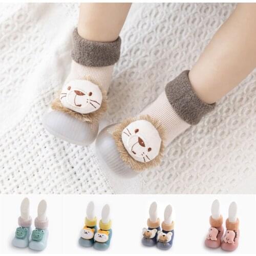 Trendy Winter Baby Boy Girl Shoes Newborn Non Slip Shoes Thicken Cartoon Toddler Socks Zapatos Calcetines Bebe Recien Nacido