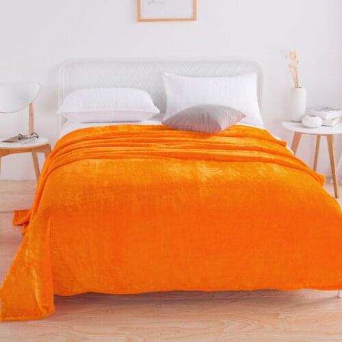 Plain flannel thick woolen blanket solid color coral fleece air conditioning blanket office nap blanket Fala fleece blanket