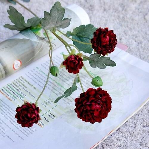 Fake Pineapple Chrysanthemum Simulation Gerbera Branch for Wedding Home Decorative Artificial Flowers