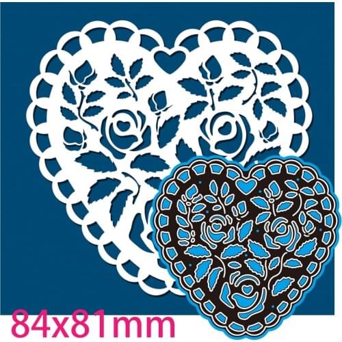 Cutting Dies Heart Flowers Hollow New for Decoration Scrapbooking Stencil Paper Craft Album Template Dies 84*81mm
