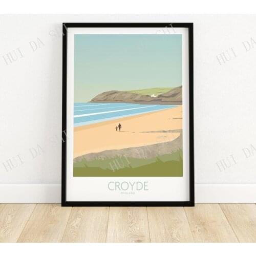 Croyde Beach Print | Devon Poster | Wall Art | Travel Poster | Artwork | Art Print Gift Idea