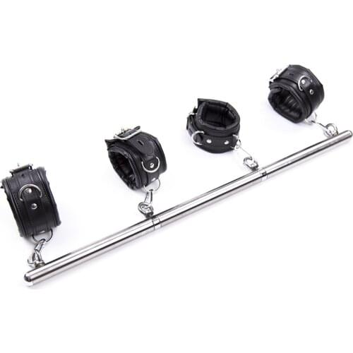 Disassembly Lock Handcuffs Bondage Toy D Buckle Fun Hands and Feet Bondage Iron Pipe Tied Hands Feet Black Sponge 3 Sections