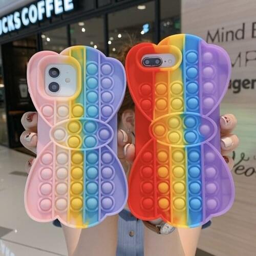 Reliver Stress Pop Fidget Toys Push Bubble Case for iphone7 XR XS 11 12pro Antistress Sensory Game Cover Adult Kids DHL Free