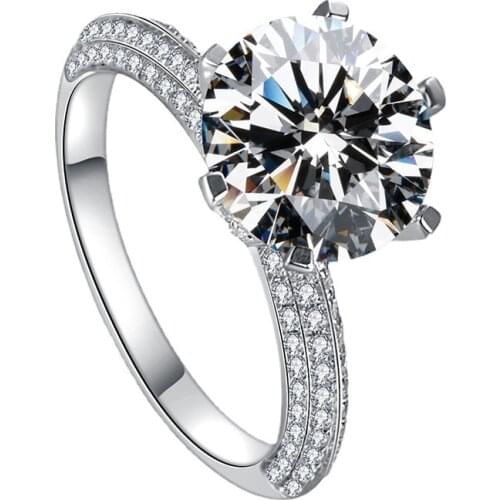 Luxury Exquisite Original Silver Rings Womens Engagement Wedding Elegant Design Party Jewelry Gift Beautiful Cute Romantic Fine