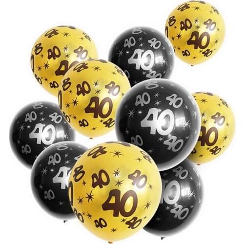 10pcs 12inch Happy Birthday Balloon 30 40 50 60 Anniversary Latex Balloons Wedding Decoration Inflatable Air Balls Supplies