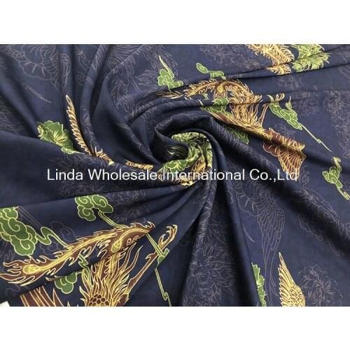 High grade Silk cloth,Blue bottom phoenix pattern silk fabric,sewing accessories,138cm*50cm/pcs