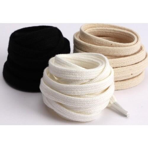 1Pair Flat Shoelaces Canvas Sneakers Sports Shoes Laces Classic Women And Men Shoelace Solid Double Flat White Black Shoelaces